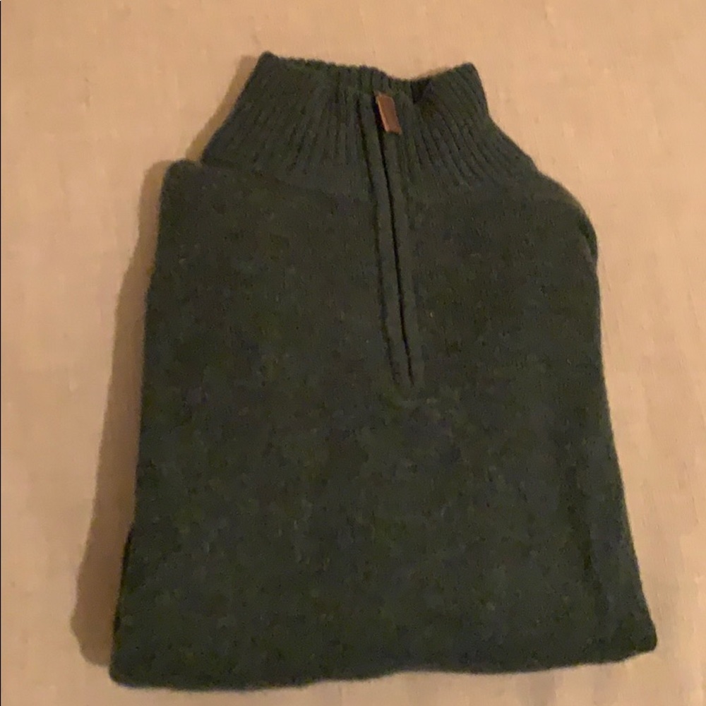 J Crew Hunter Green Quarter-Zip Sweater